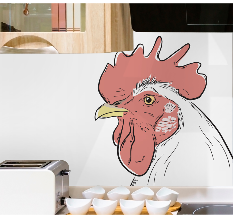 Animal wall mural rooster head profile - TenStickers