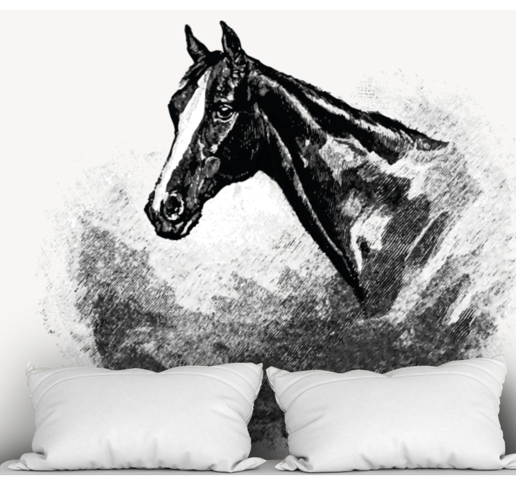 Animal wall mural stallion head decor - TenStickers