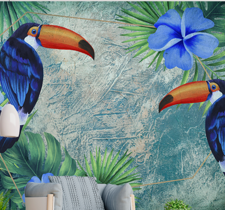 Animal wall mural tropical toucan duo - TenStickers