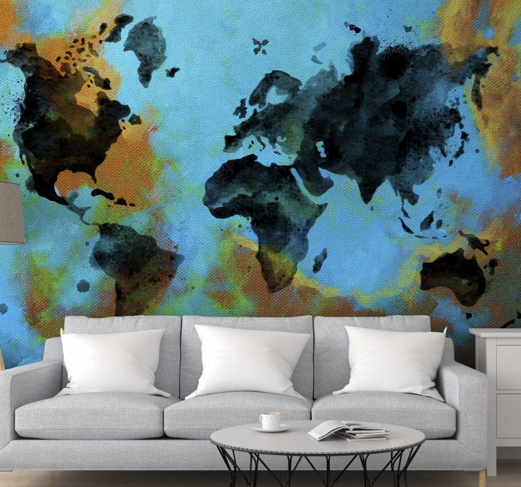 Artistic Design world map wall mural - TenStickers