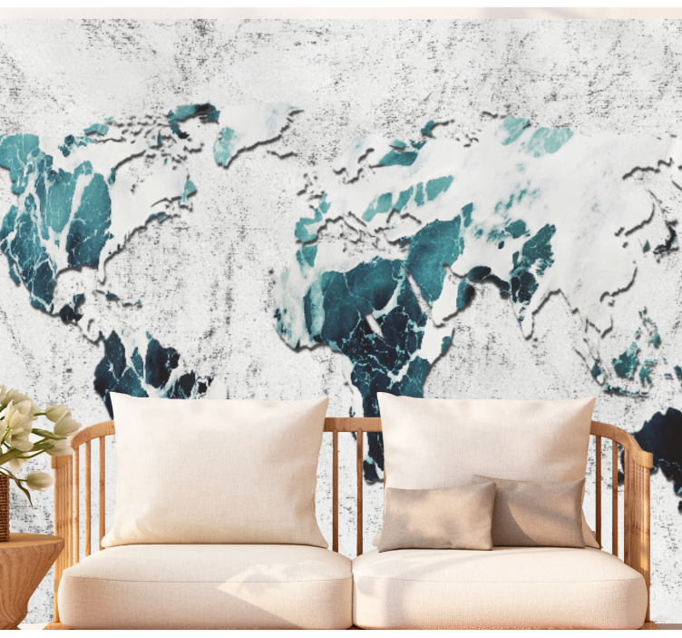 Artistic World Map world map wall mural - TenStickers