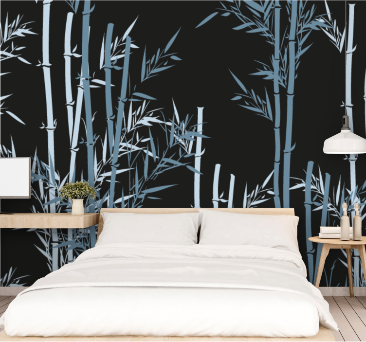 Bamboo Leaves design nature wall mural - TenStickers