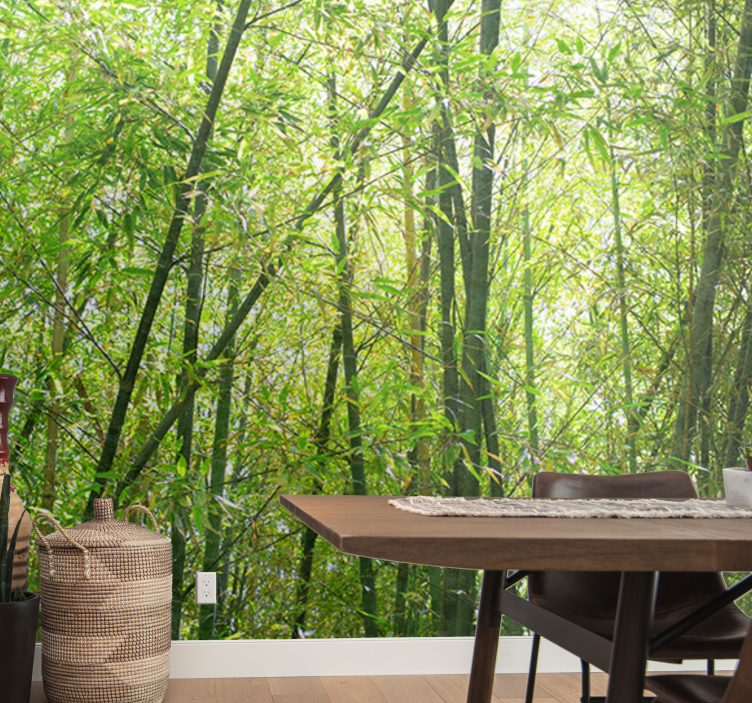 Bamboo wall mural vibrant bamboo grove - TenStickers