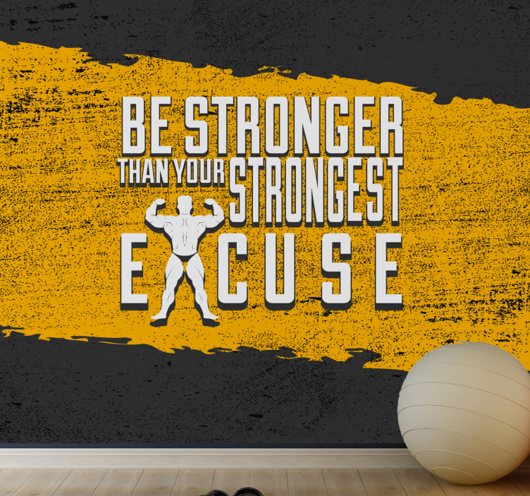 Be stronger fitness phrase wall mural - TenStickers