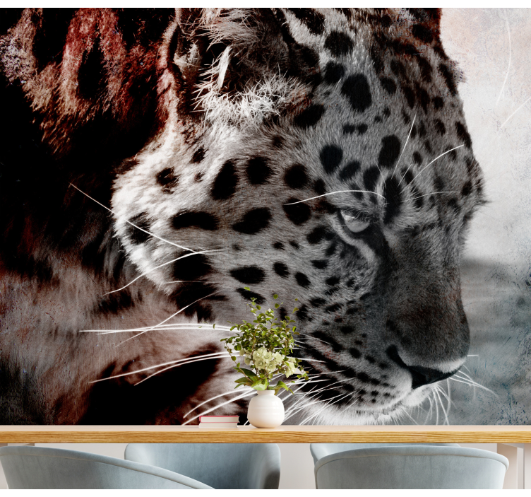 Black and white leopard  wall mural - TenStickers