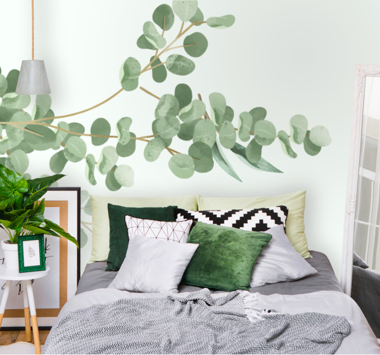 "Boho" leaves pattern nature wall mural - TenStickers