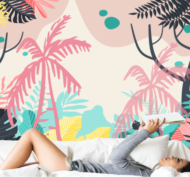"Boho" Palm trees tree mural - TenStickers