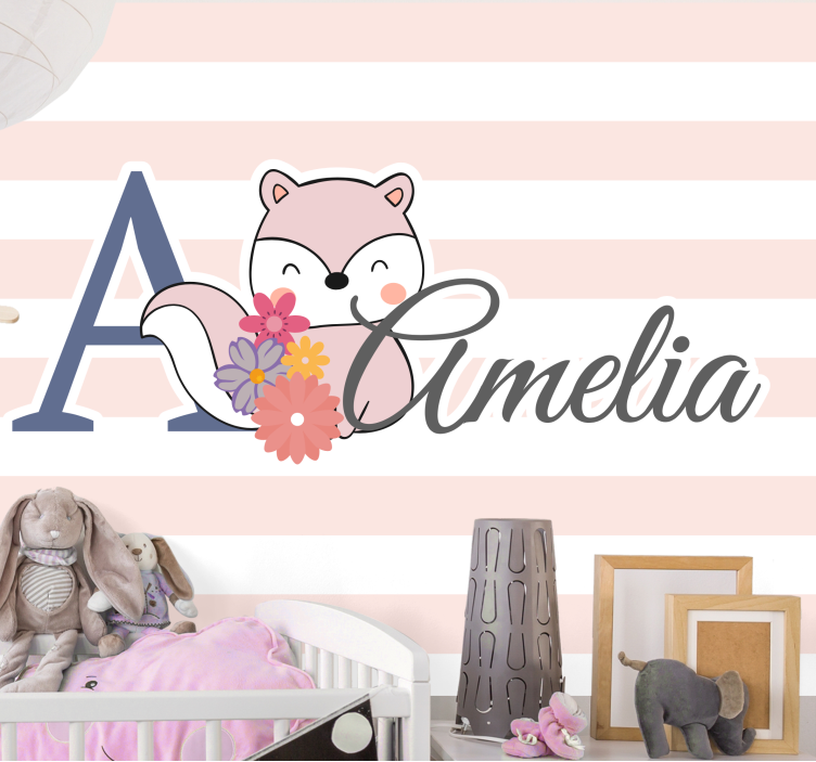 Children wall mural adorable fox design - TenStickers