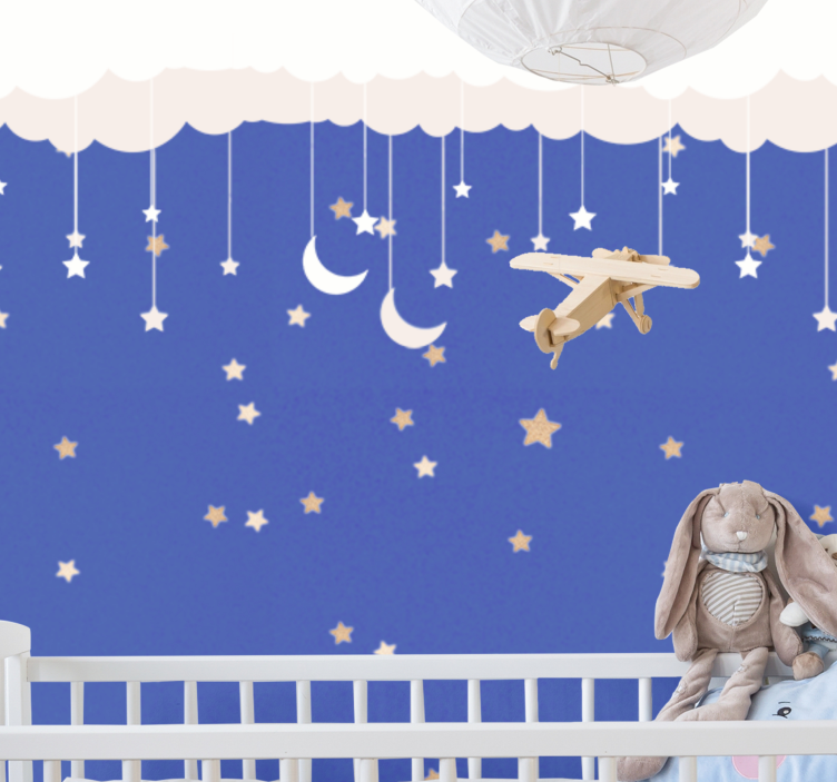 Children wall mural night sky adventure - TenStickers