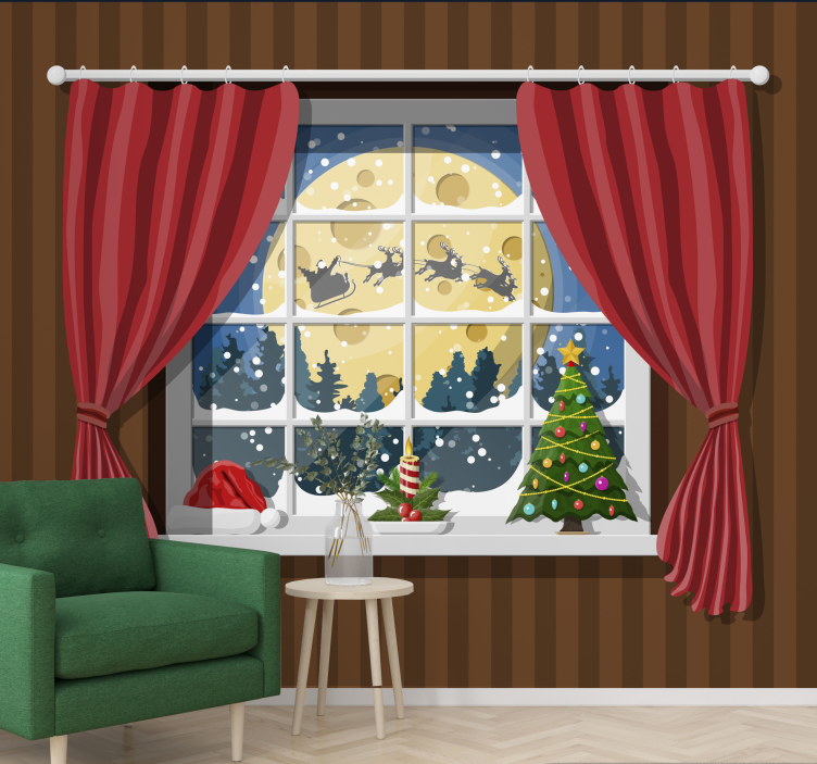 Christmas mural festive window display - TenStickers