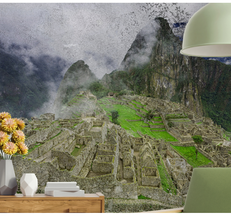 City wall mural machu picchu ruins - TenStickers