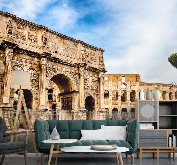 City wall mural of rome's historic landmarks - TenStickers