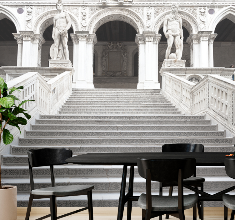 Classic art wall mural majestic stone stairs - TenStickers