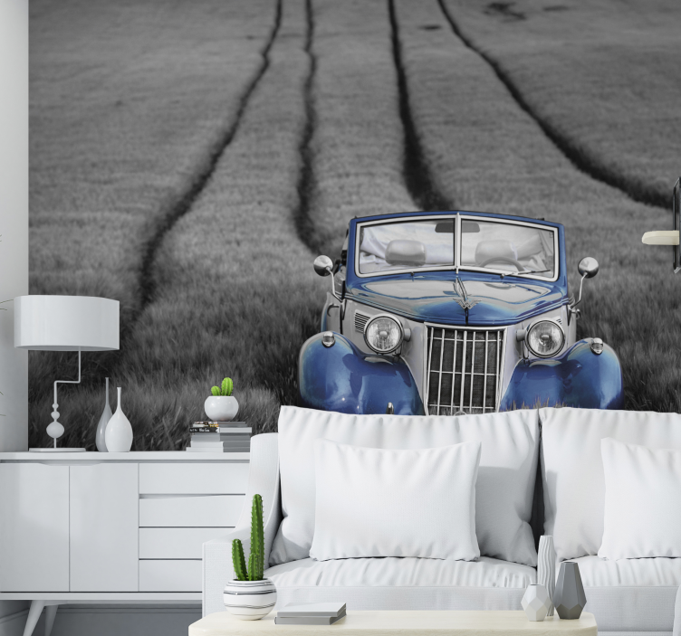 Classic Blue Car vehicle mural - TenStickers