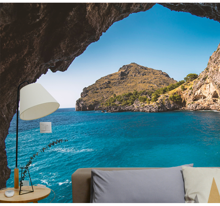Coastal Cave View landscape mural wallpaper - TenStickers
