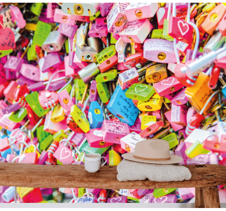 Colorful Locks love wall mural - TenStickers