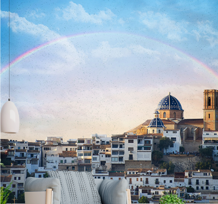 Complete rainbow bow in the night Wall Mural - TenStickers