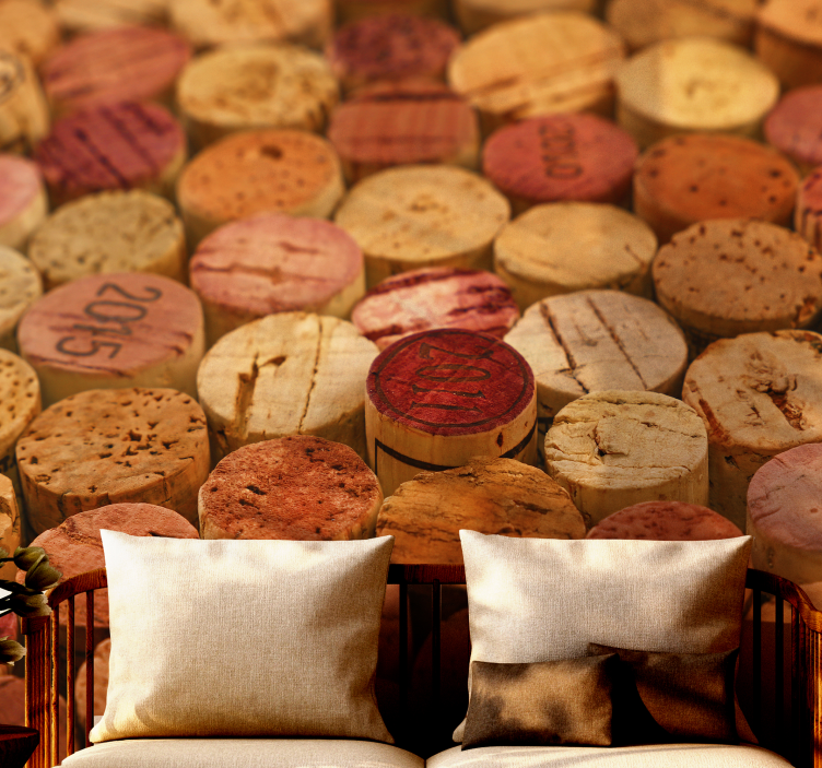 Cork collection patterns wall mural - TenStickers