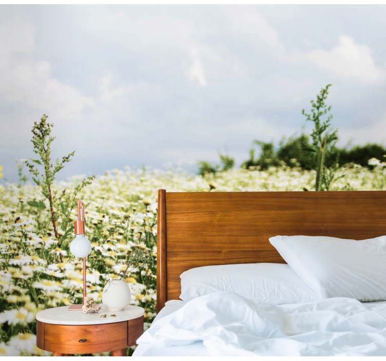 Daisy Field Scene flower mural - TenStickers