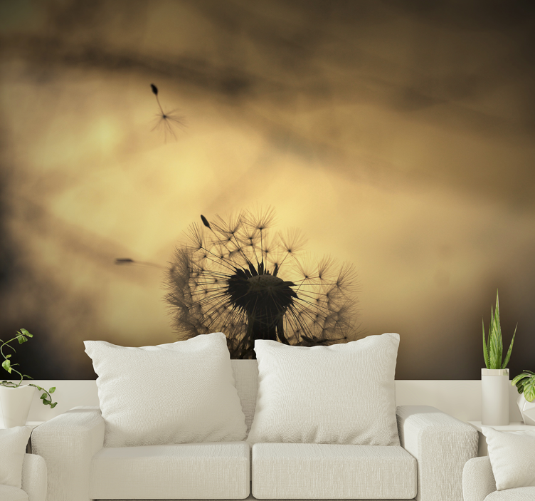 Dandelion mural dandelion silhouette - TenStickers