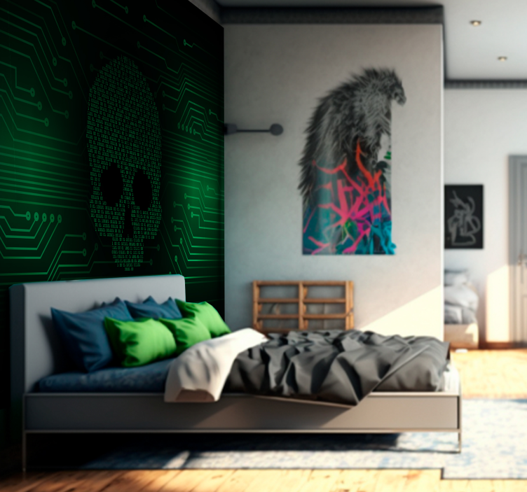 Electronics Skull abstract mural - TenStickers