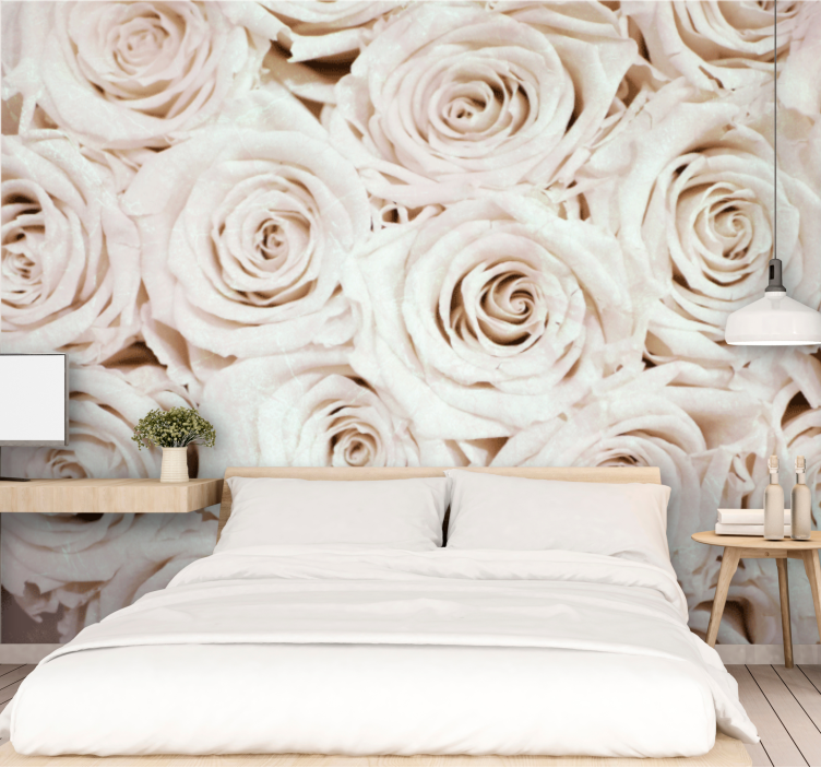 Elegant flower design rose wall mural - TenStickers