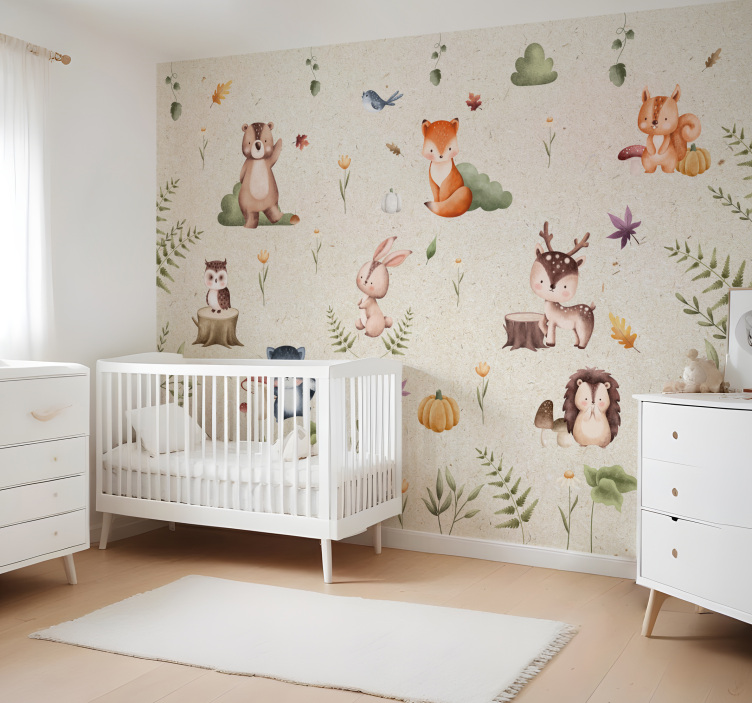 Fairytale animals nursery mural - TenStickers