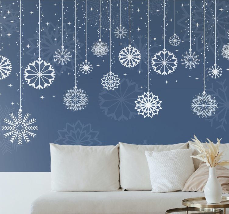 Falling Snowflakes christmas mural - TenStickers