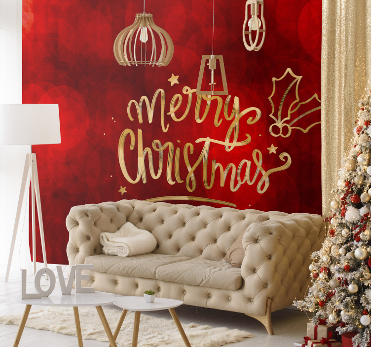 Festive Holiday Greeting christmas mural - TenStickers