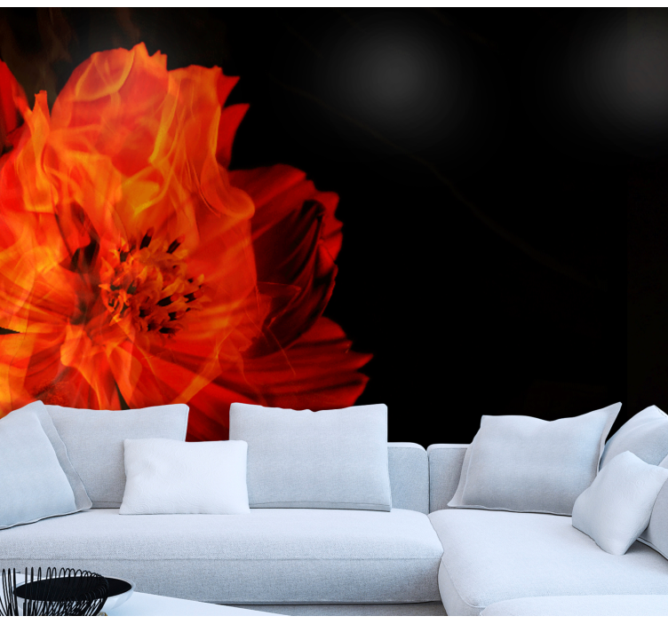 Fiery floral burst wall mural - TenStickers
