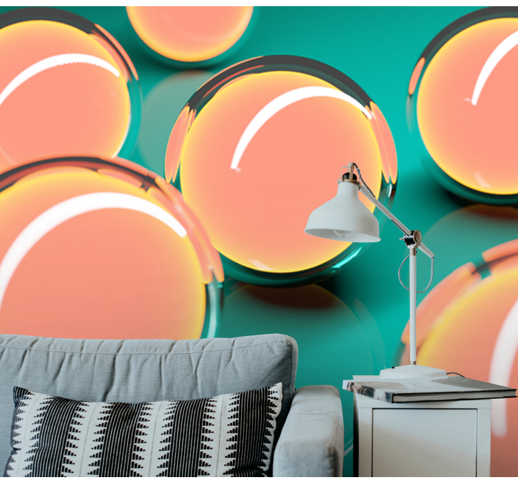 Floating Transparent Spheres abstract wall mural - TenStickers