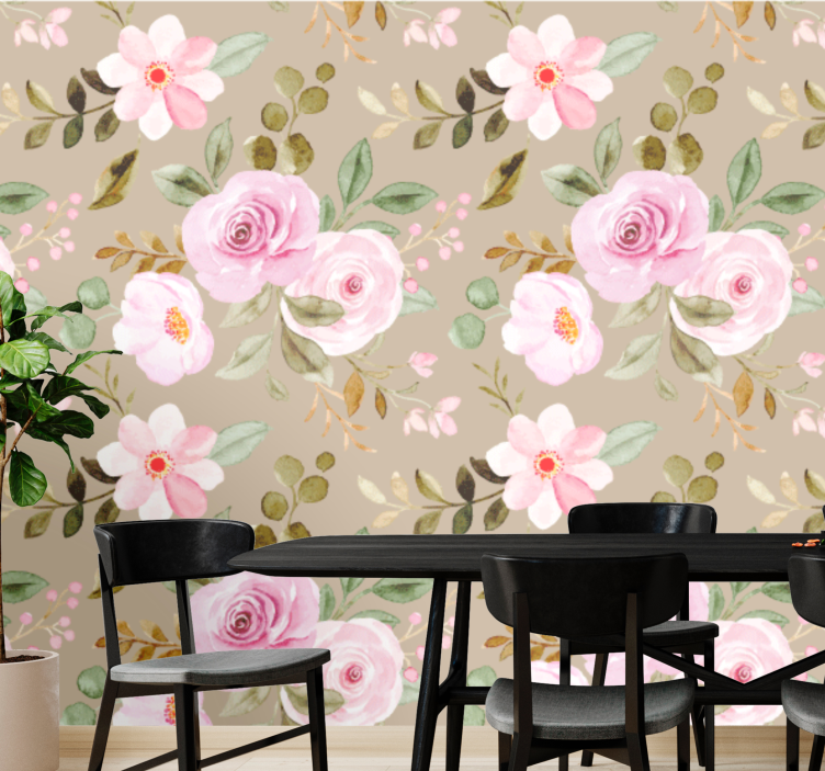 Floral Blossom Elegance flower mural - TenStickers