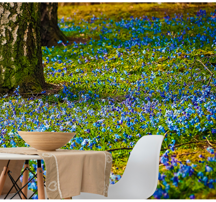Flower mural bluebell meadow scene - TenStickers