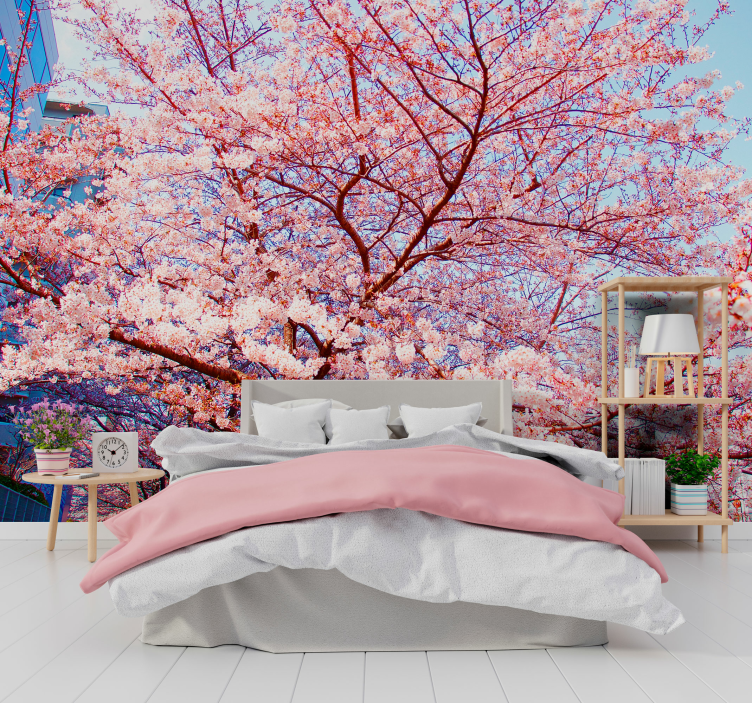 Flower mural cherry blossom enchantment - TenStickers