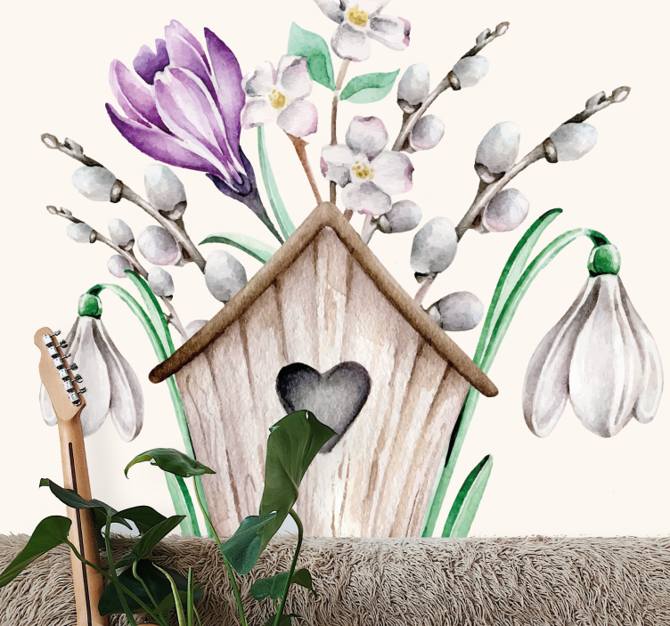 Flower mural cottage floral design - TenStickers