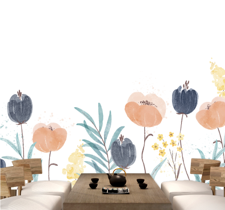 Flower mural delightful floral arrangement - TenStickers