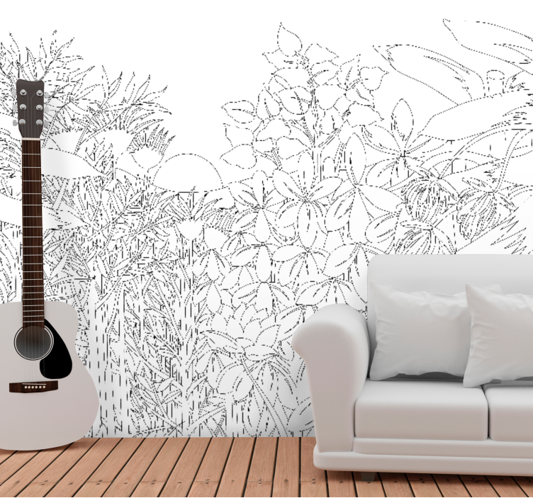 Flower mural floral nature design - TenStickers