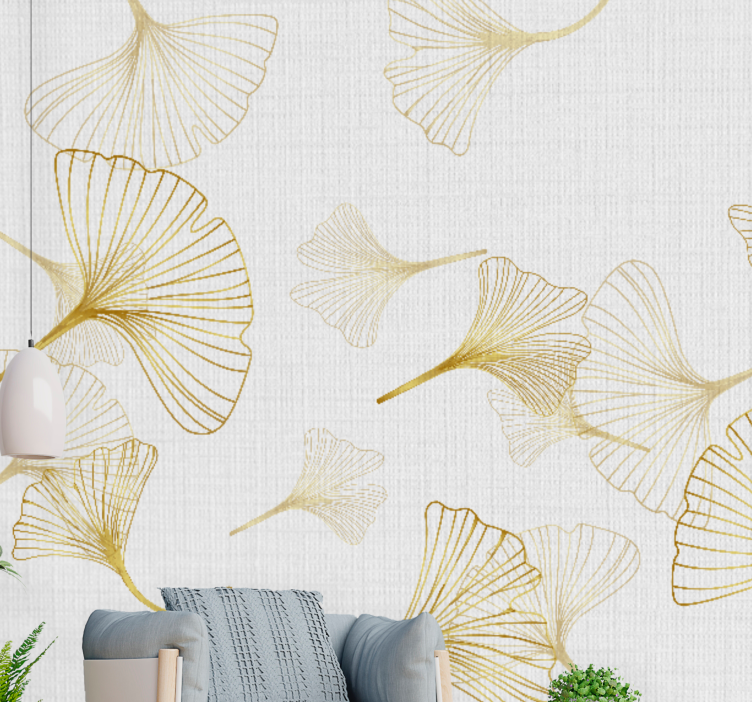 Flower mural ginkgo leaf designs - TenStickers
