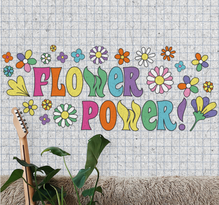 Flower mural in blooming power design - TenStickers