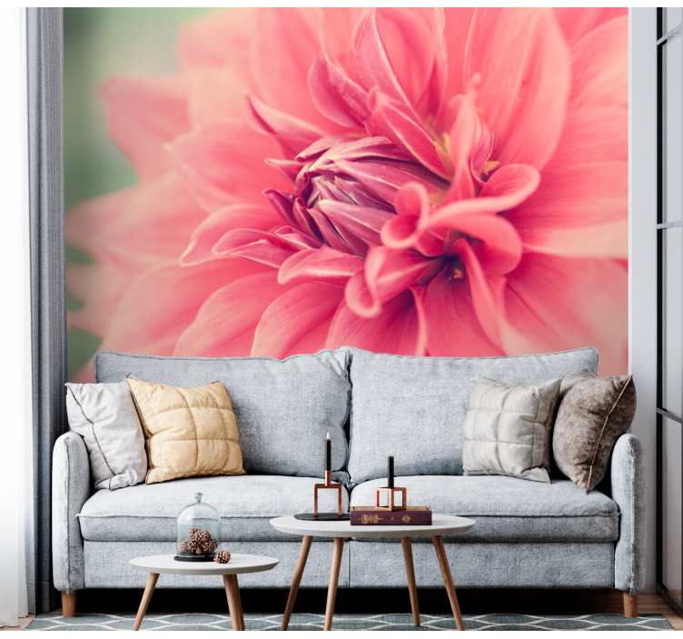 Flower mural in vibrant pink blossom - TenStickers