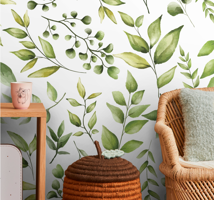 Flower mural lush leaf arrangement - TenStickers