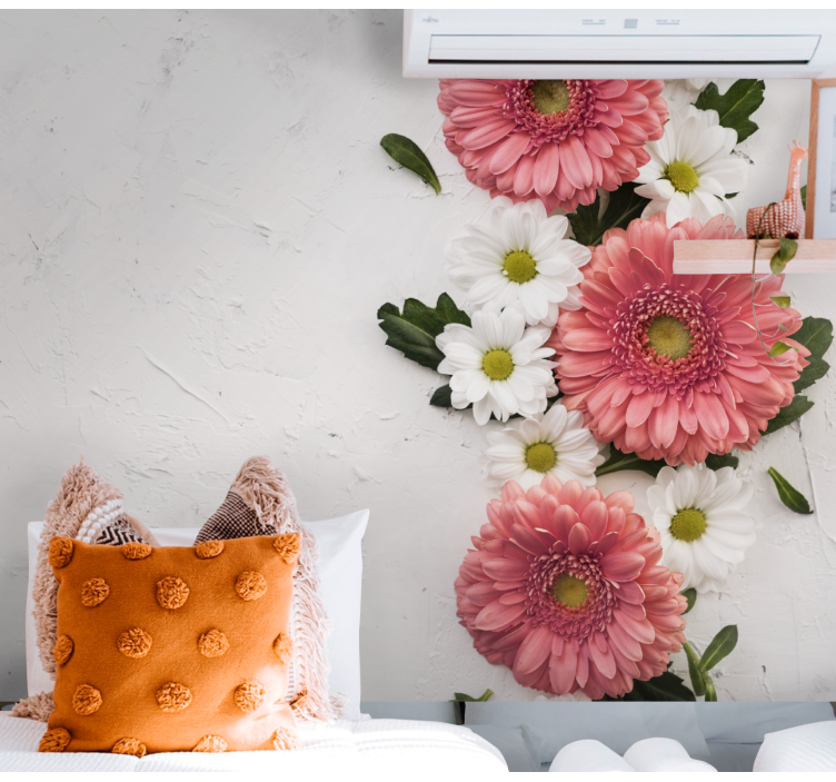 Flower mural pink floral arrangement - TenStickers