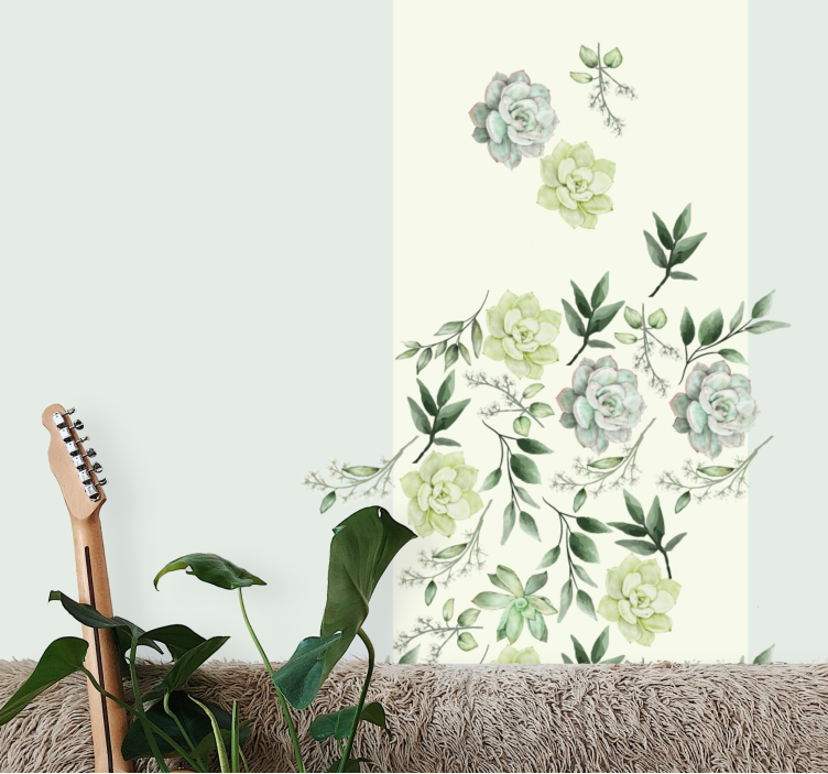 Flower mural succulent floral design - TenStickers