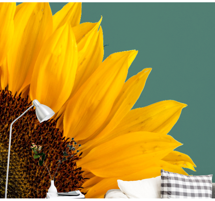Flower mural sunflower close-up - TenStickers