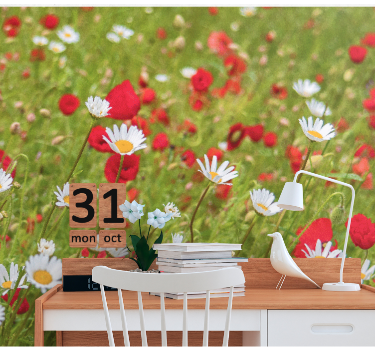 Flower mural vibrant flower field - TenStickers