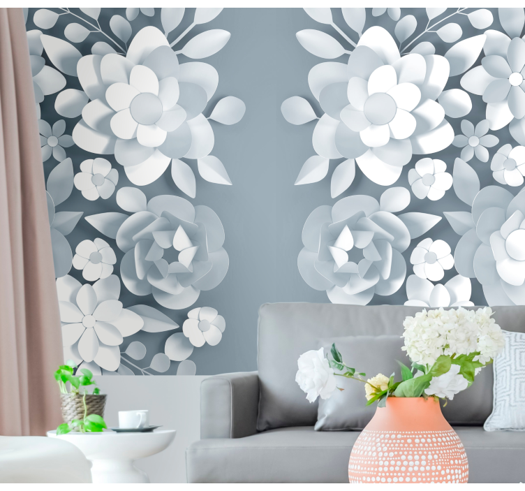 Flower mural with elegant botanical designs - TenStickers