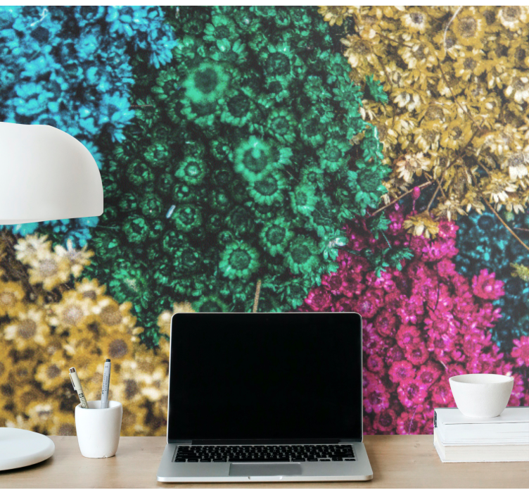 Flower mural with vibrant floral designs - TenStickers