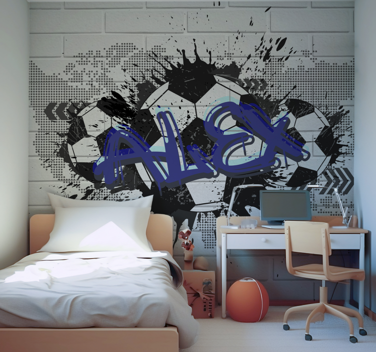 Football graffiti Urban Art Wall Mural - TenStickers