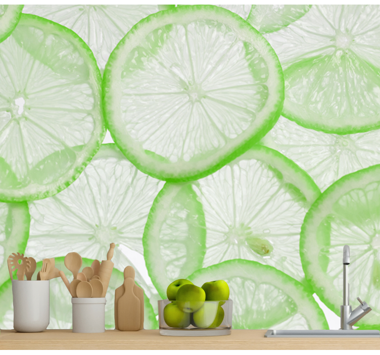 Fresh lime slices wall mural - TenStickers