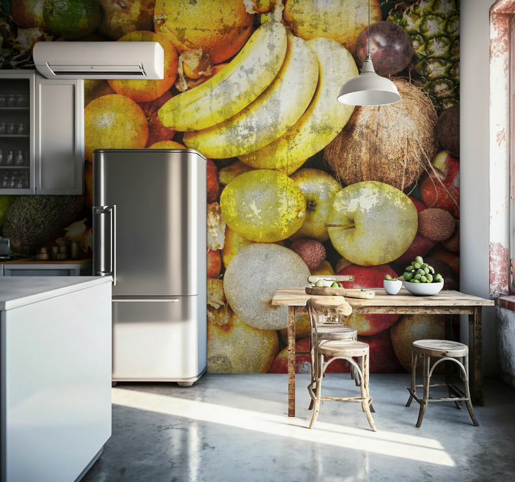 Fruit  on ground stone wall mural - TenStickers